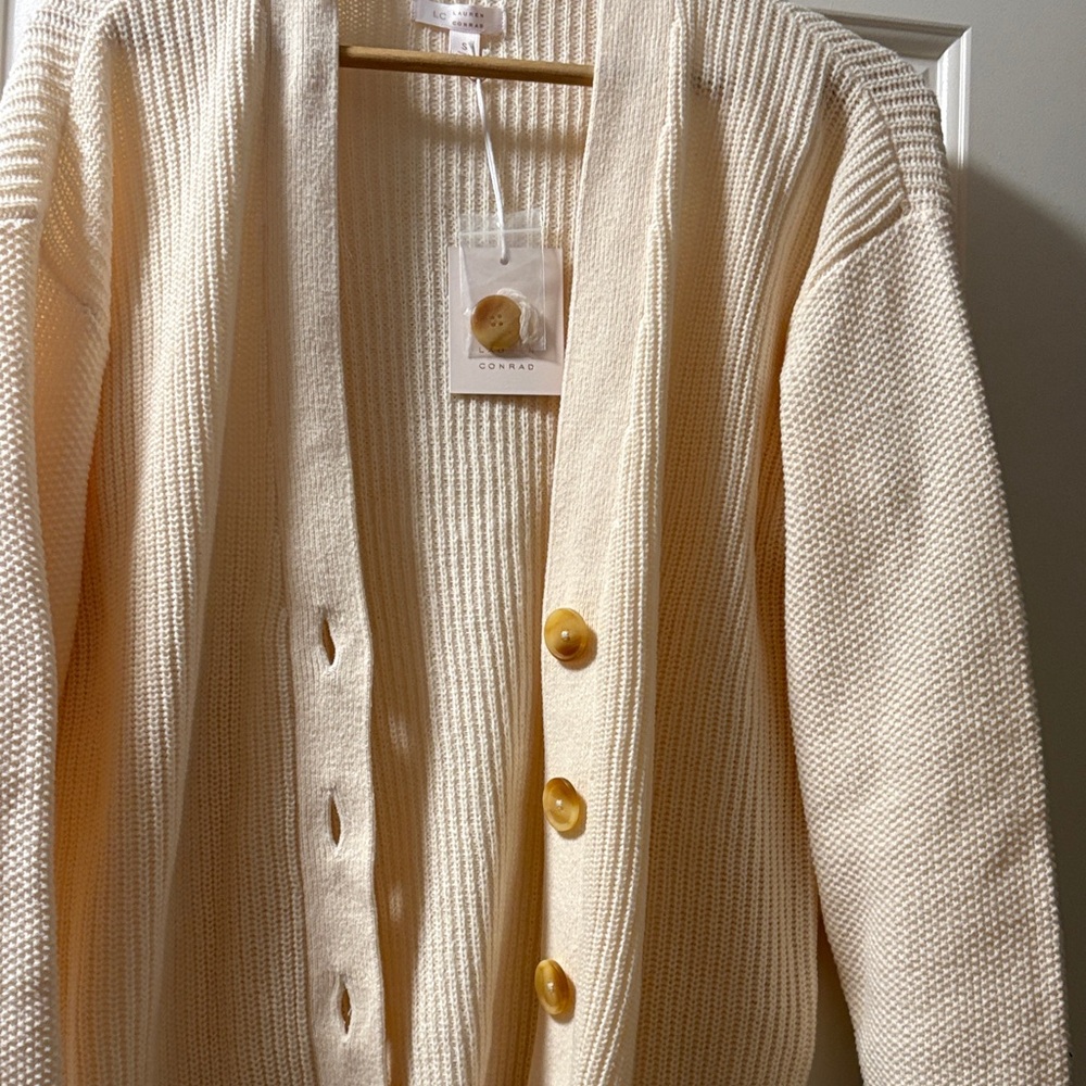 Brand new Lauren Conrad Cream Knit Button-Front Women's Cardigan Sweater